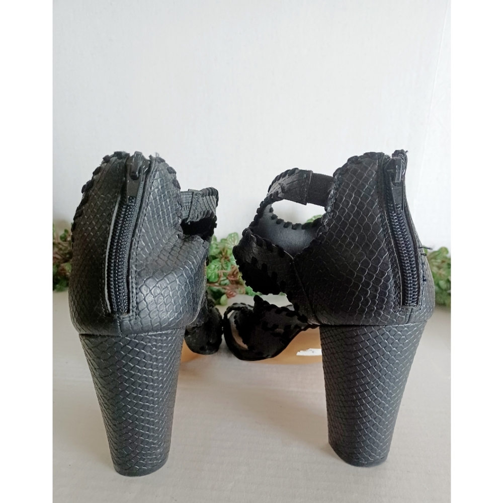 Torrid Open Toe Cutout Zip Back Stack Heel Sandal - image 4